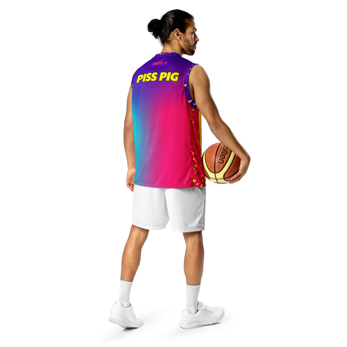 Piss Pig basketball jersey featuring original Smutpop artwork