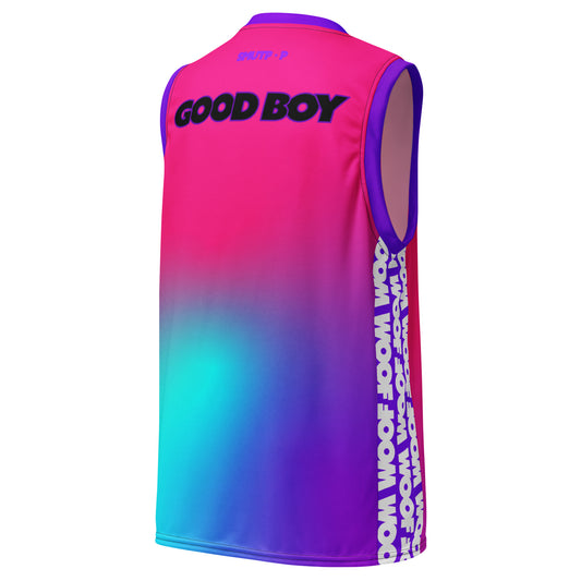 Good Boy basketball jersey featuring original Smutpop artwork