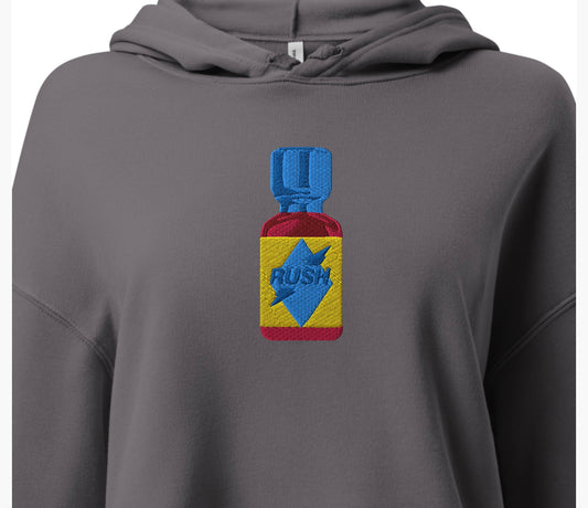 VCR Cleaner Crop Hoodie featuring original Smutpop artwork