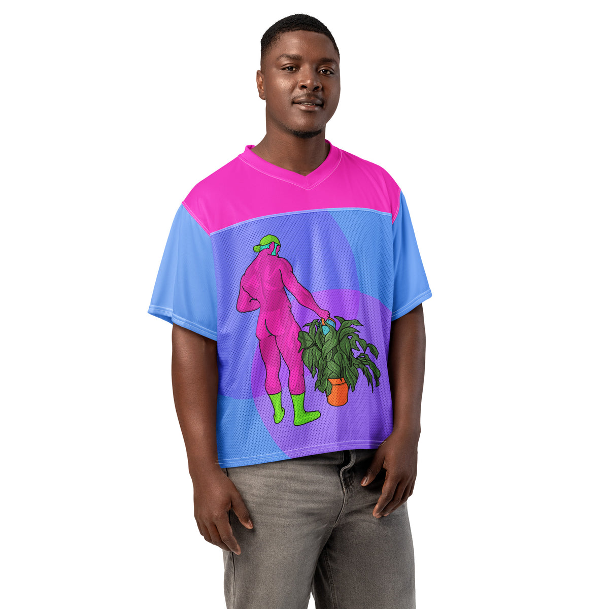 Plant Bro football jersey featuring original Smutpop artwork