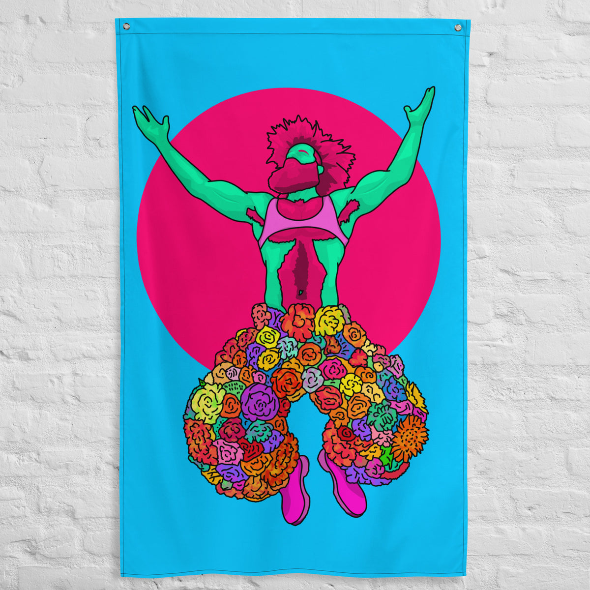 Festi-Bro Flag featuring original Smutpop artwork