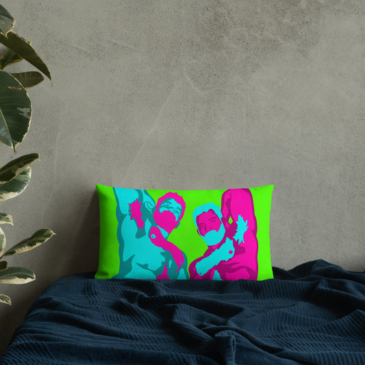 Sniff / Pup throw pillow featuring original Smutpop artwork