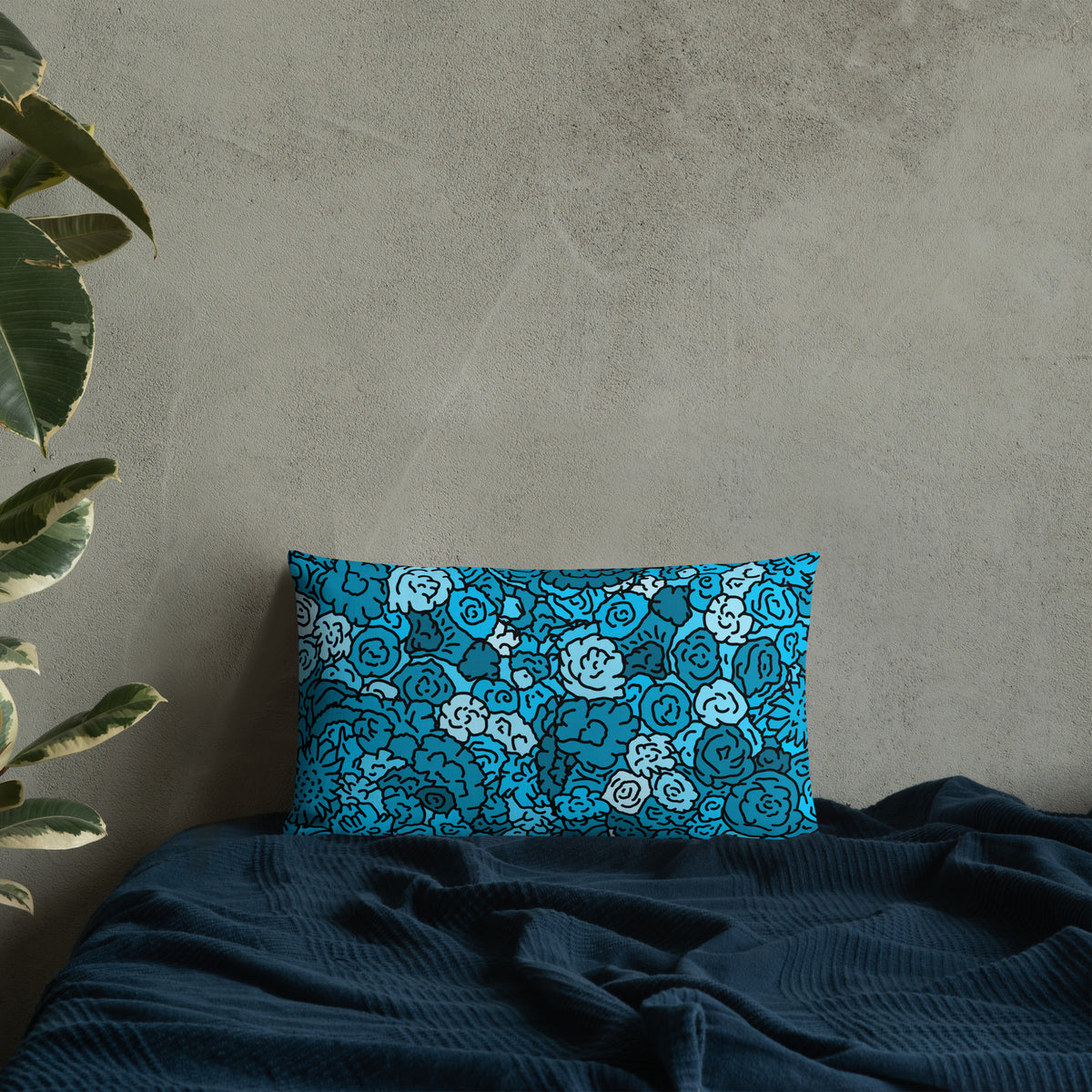Festflower / pup throw pillow featuring original Smutpop artwork