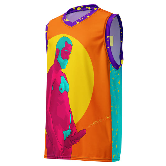 Piss Pig basketball jersey featuring original Smutpop artwork