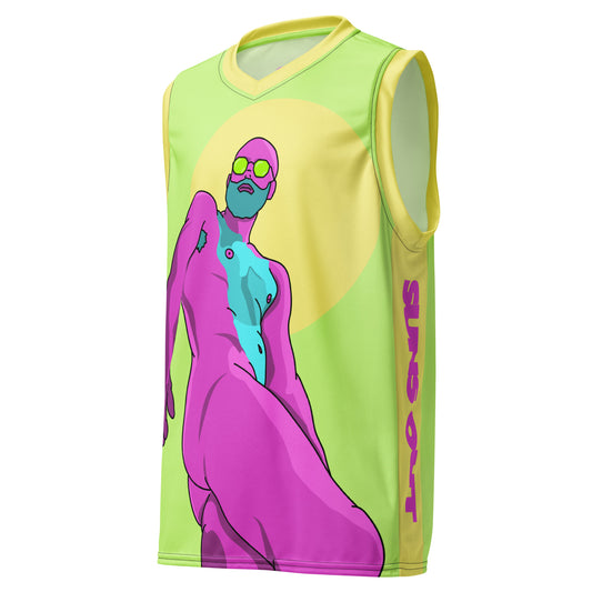 Suns Out Buns Out jersey featuring original Smutpop artwork