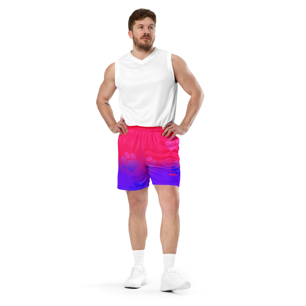 Goodboy mesh shorts featuring original Smutpop artwork