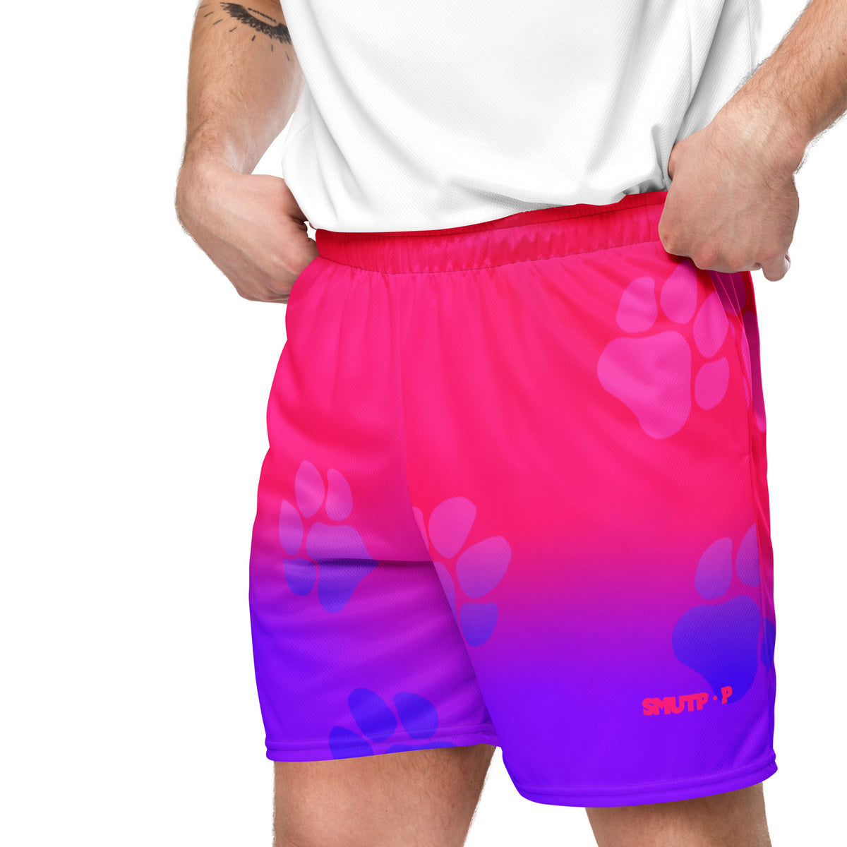 Goodboy mesh shorts featuring original Smutpop artwork