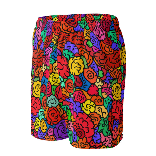 floral mesh shorts featuring original Smutpop artwork