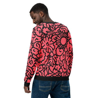 Flower Knitted crew neck sweater featuring original Smutpop artwork