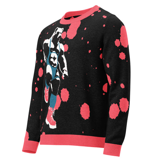 Rage Bear - Knitted crew neck sweater featuring original Smutpop artwork