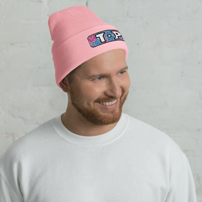 Top Cuffed Beanie featuring original Smutpop artwork