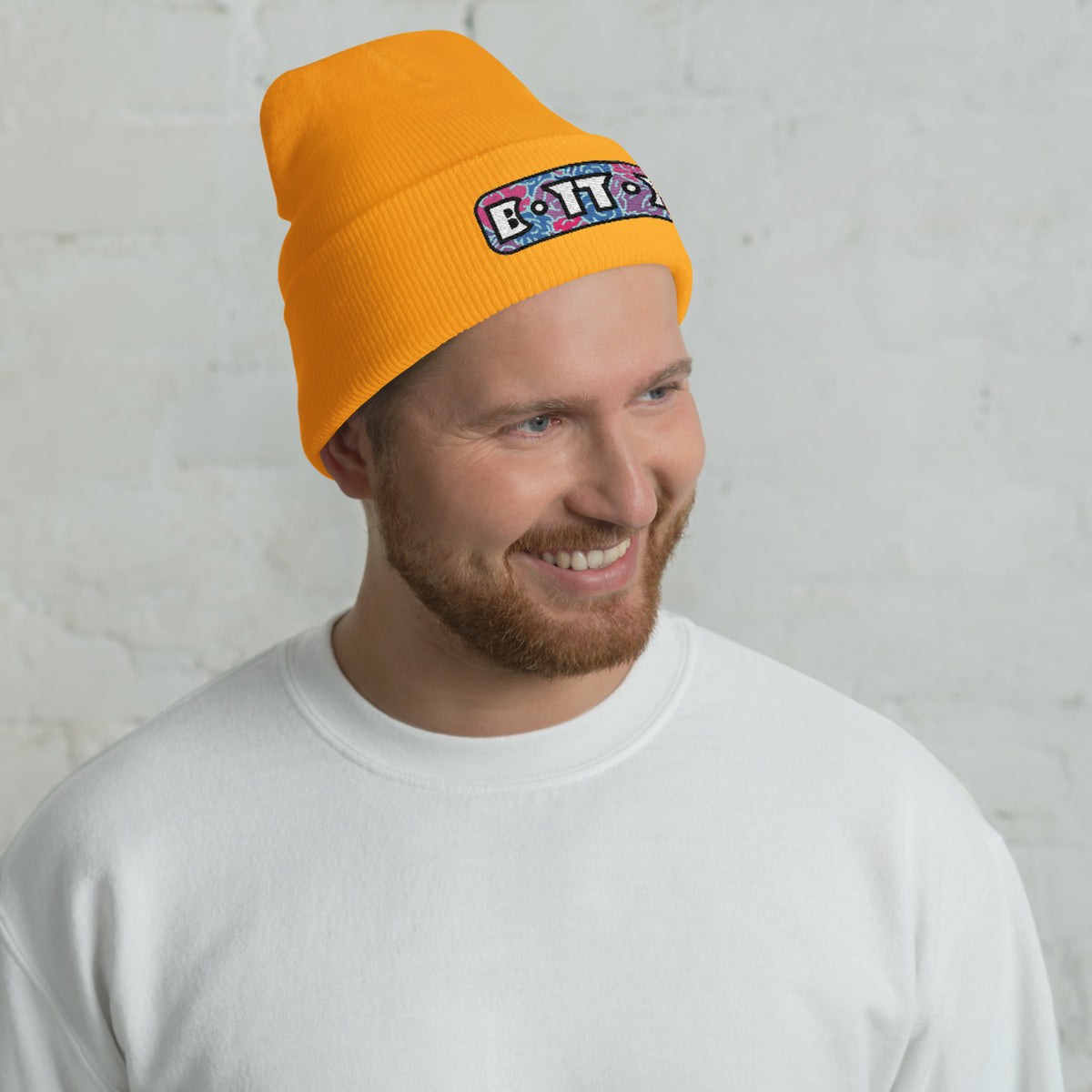 Bottom Cuffed Beanie featuring original Smutpop artwork