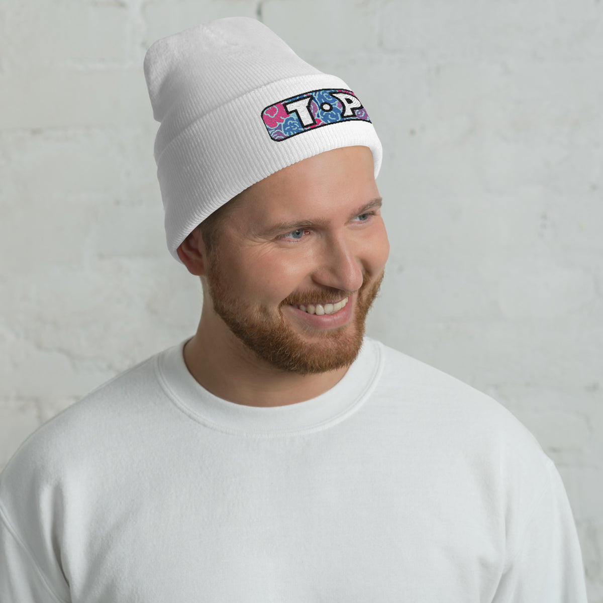 Top Cuffed Beanie featuring original Smutpop artwork