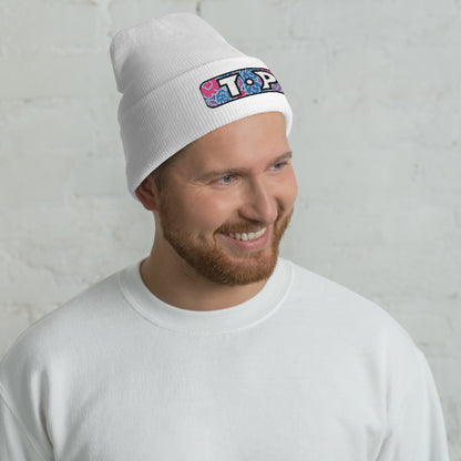 Top Cuffed Beanie featuring original Smutpop artwork