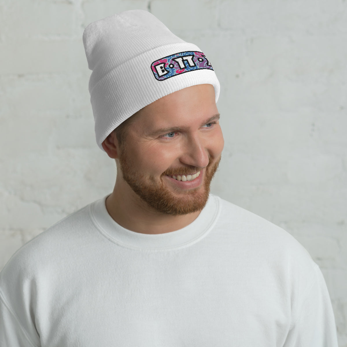 Bottom Cuffed Beanie featuring original Smutpop artwork