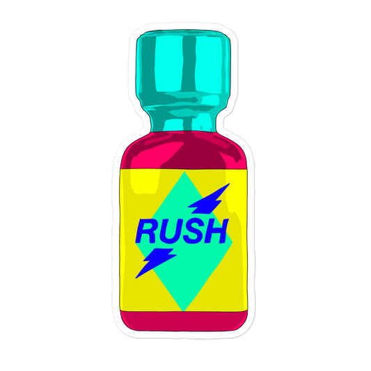 Rush Sticker featuring original Smutpop artwork