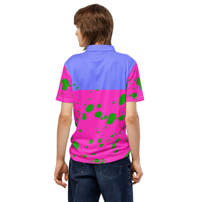 Splatter slim fit polo featuring original Smutpop artwork