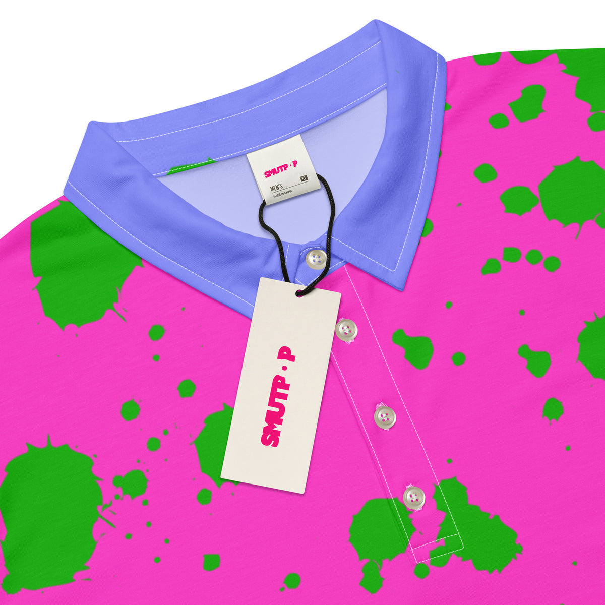 Splatter slim fit polo featuring original Smutpop artwork