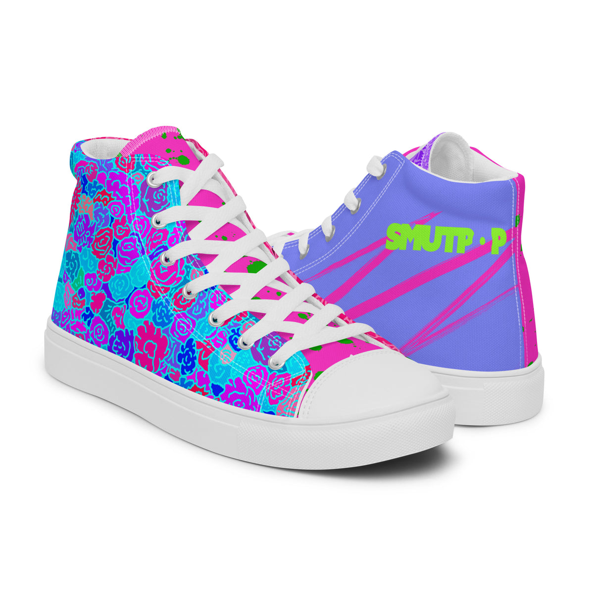 Rage Ready high top canvas shoes featuring original Smutpop artwork
