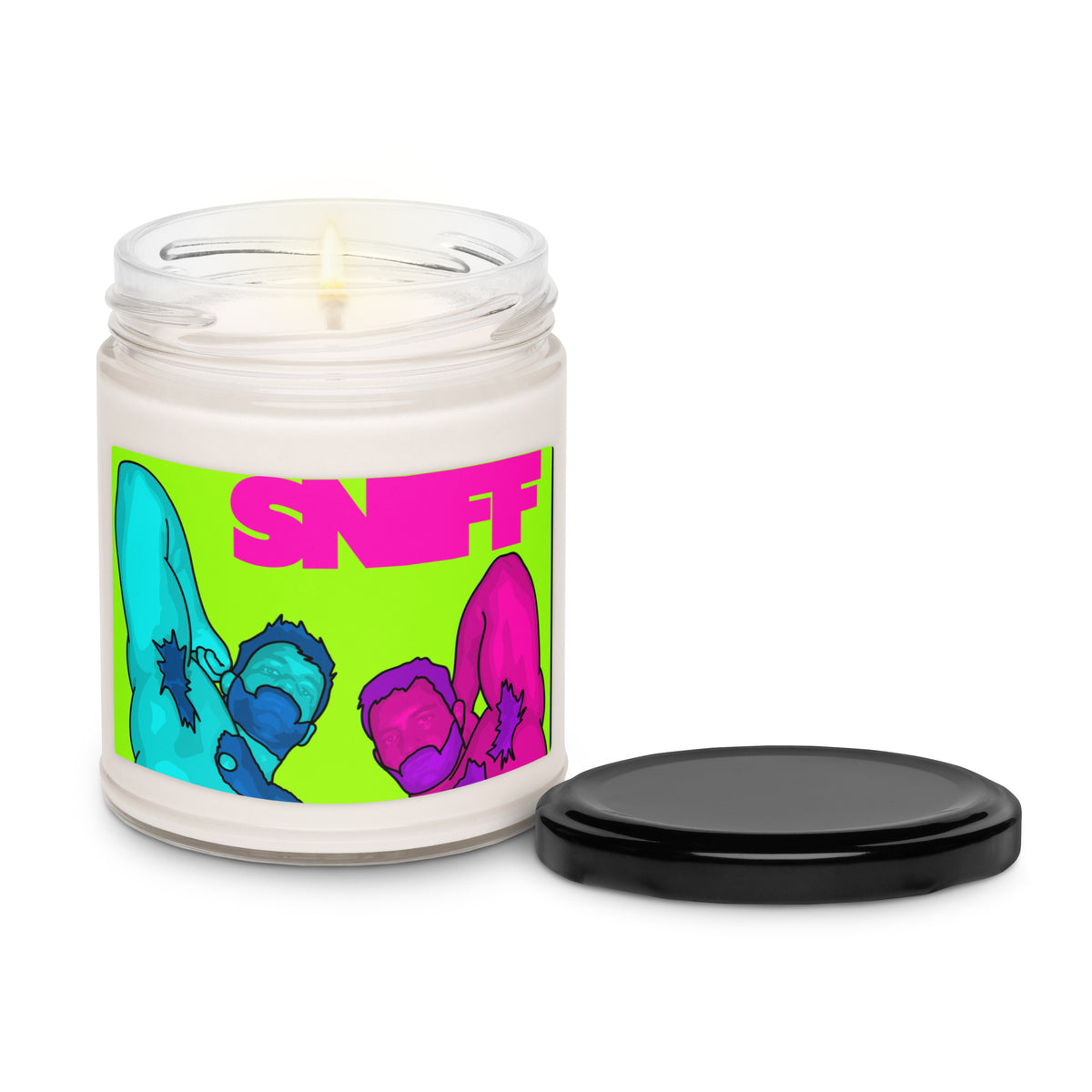 Sniff My Pits Scented Soy Candle featuring original Smutpop artwork