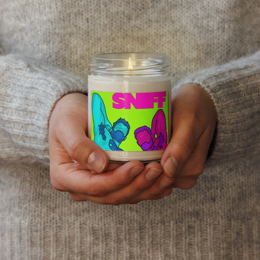 Sniff My Pits Scented Soy Candle featuring original Smutpop artwork