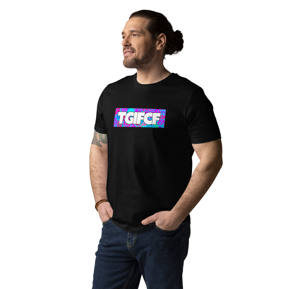 TGIFCF organic cotton t-shirt featuring original Smutpop artwork