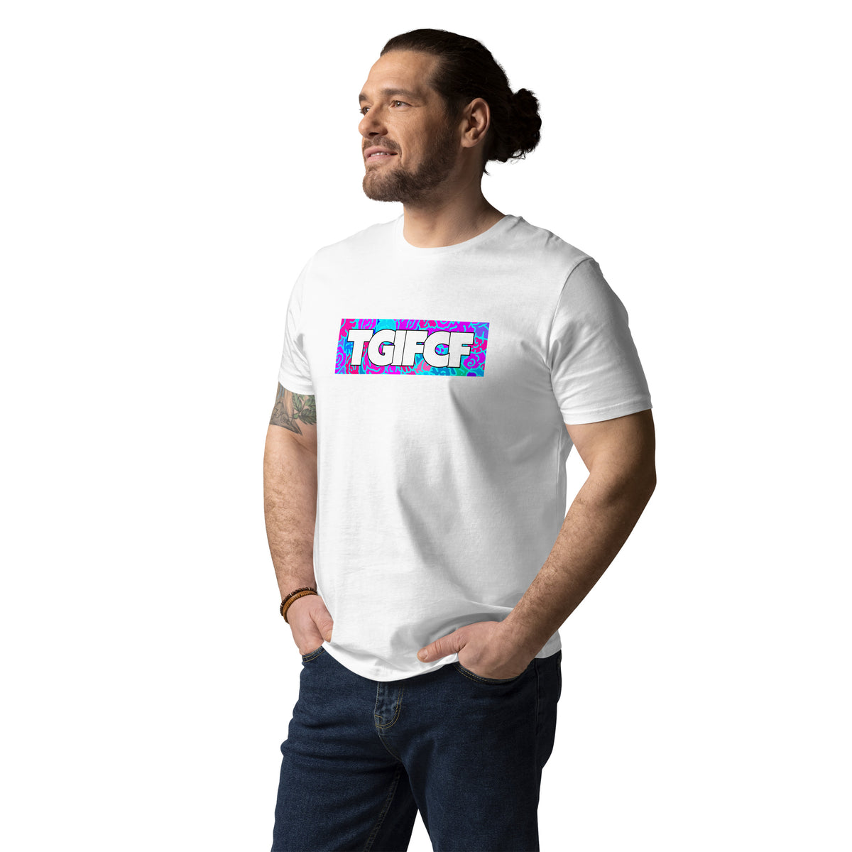 TGIFCF organic cotton t-shirt featuring original Smutpop artwork