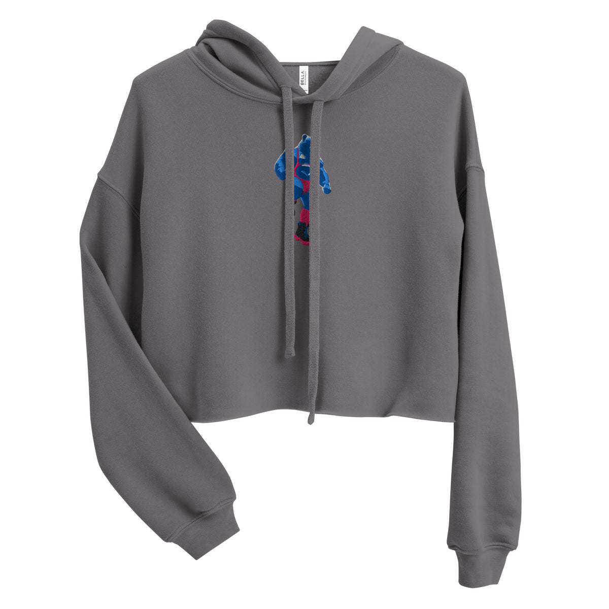 Rage Bear Embroidered Crop Hoodie featuring original Smutpop artwork