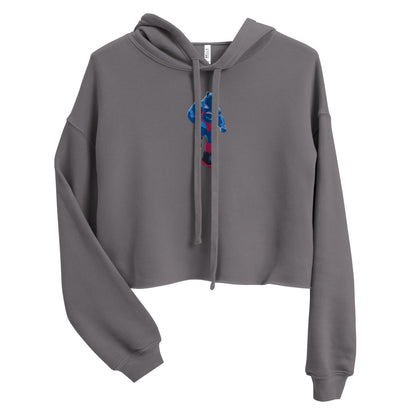 Rage Bear Embroidered Crop Hoodie featuring original Smutpop artwork