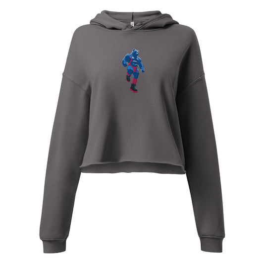 Rage Bear Embroidered Crop Hoodie featuring original Smutpop artwork